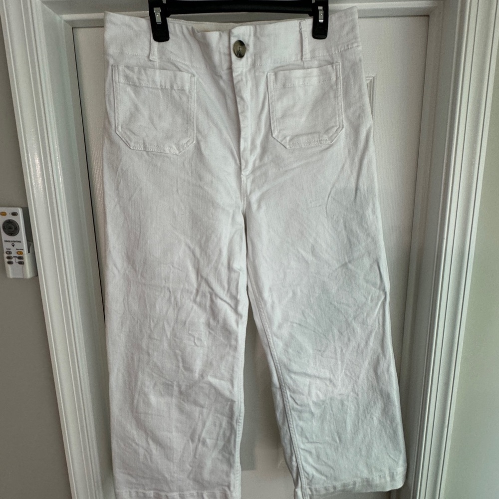 Anthropologie Pilcro high rise wide leg cropped jeans size 32